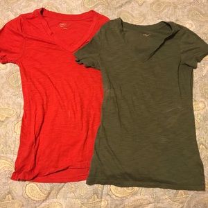 Red and green shirts